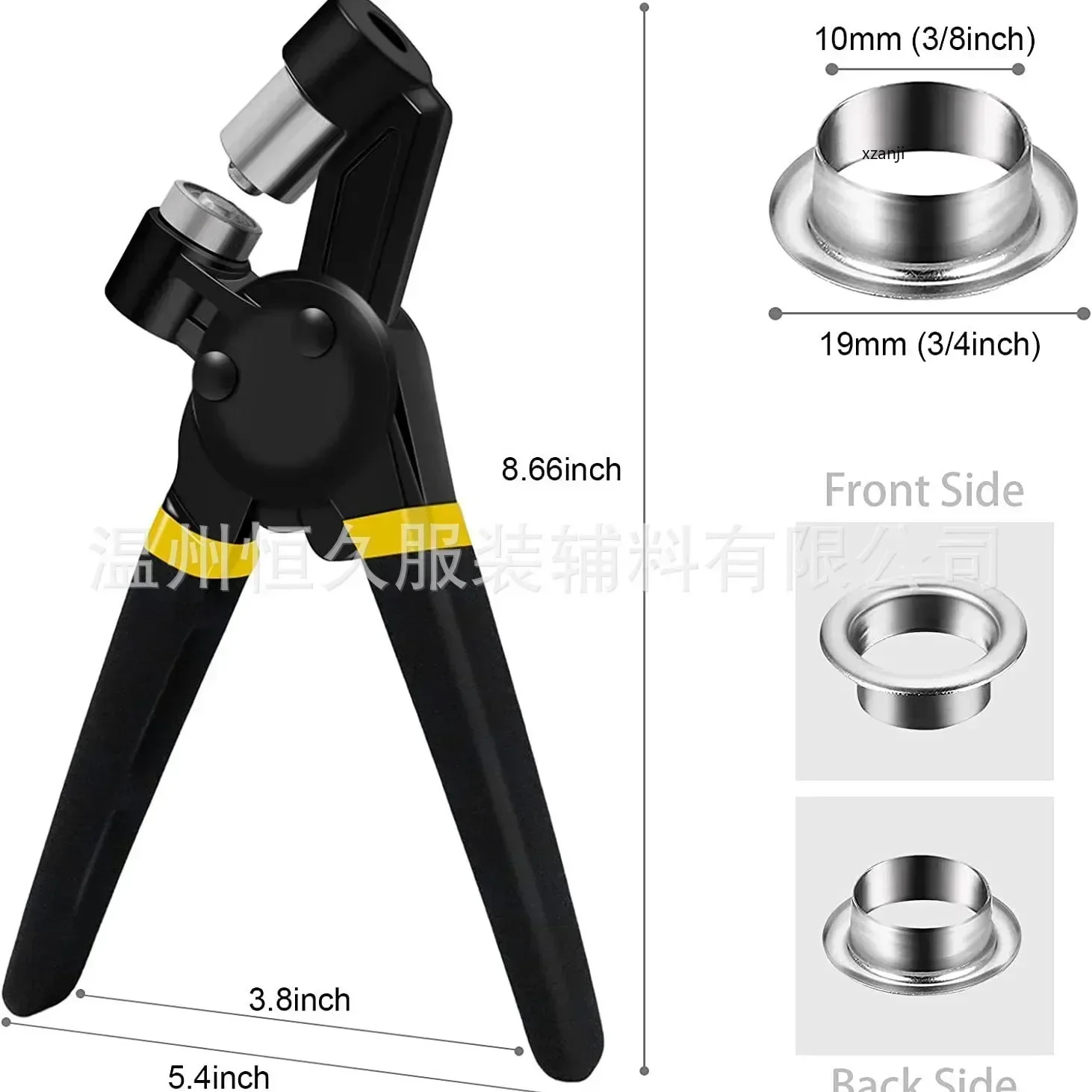 10mm Handheld Eyelet Grommet Tool Kit Manual Hole Punch Grommet Press Machine