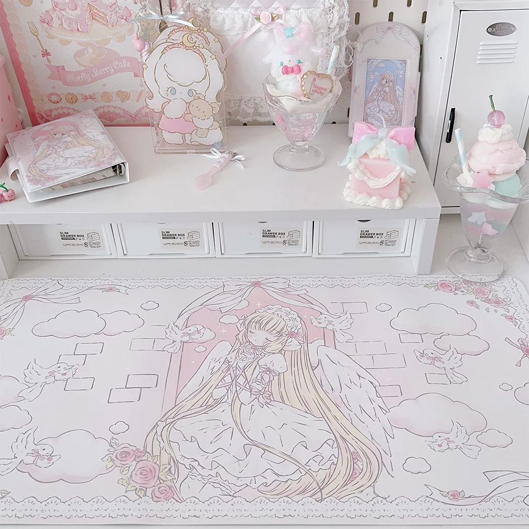 Ins Style Original Girl Mouse Pad Waterproof Anti Slip Student Dormitory Dining Table Mat Cute Office Study Keyboard Pad