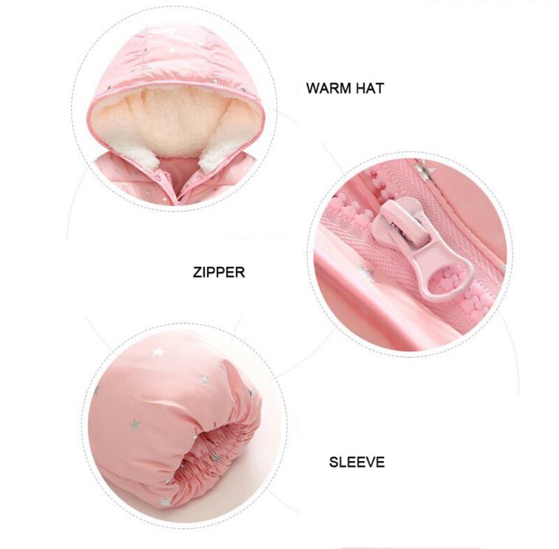 Croal cherie 80-120cm quente velo chapéu do bebê jaqueta de inverno e casaco para meninos veludo algodão acolchoado com capuz crianças meninas jaqueta