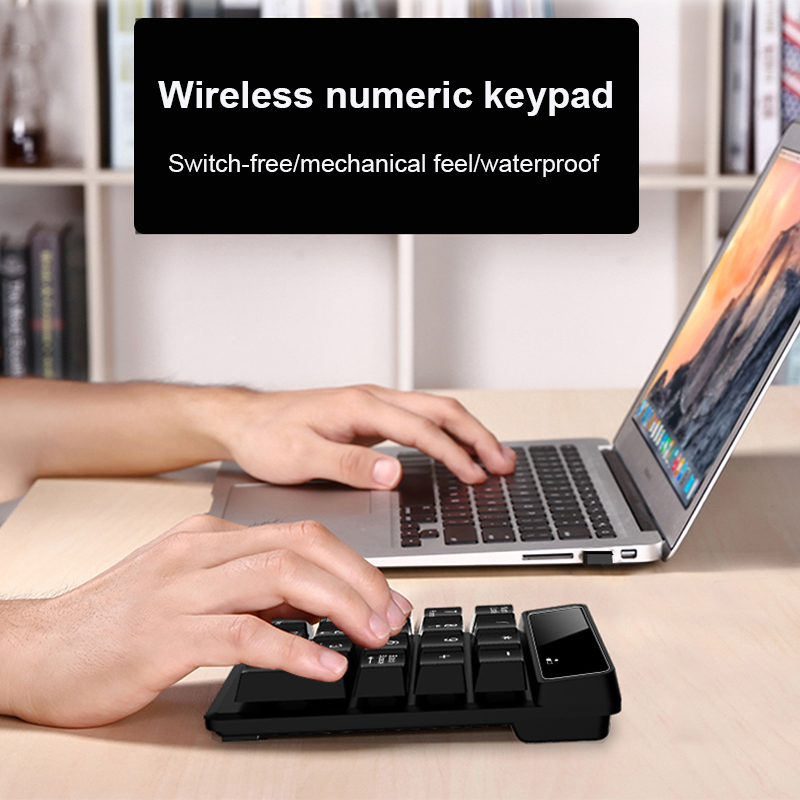 2.4G Draadloos Numeriek Toetsenbord Mechanisch Gevoel 19-toetsen Numpad-toetsen Nummer bedraad Digitaal Toetsenbord Voor PC Boekhoudingstaken Toetsenbord