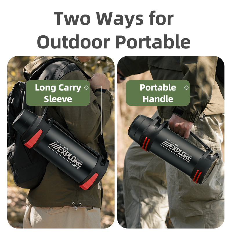 Large Capacity Thermos Bottle with handle Double-wall vacuum Insulated Bottles Leakproof Water Jug for Travel Hiking Camping