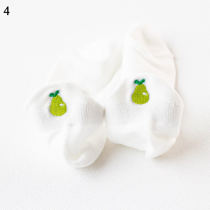 Cartoon Embroidery Fruit Ankle Socks Women Cotton white Short Socks Female Casual Summer Thin Boat Socks Hipster: 4