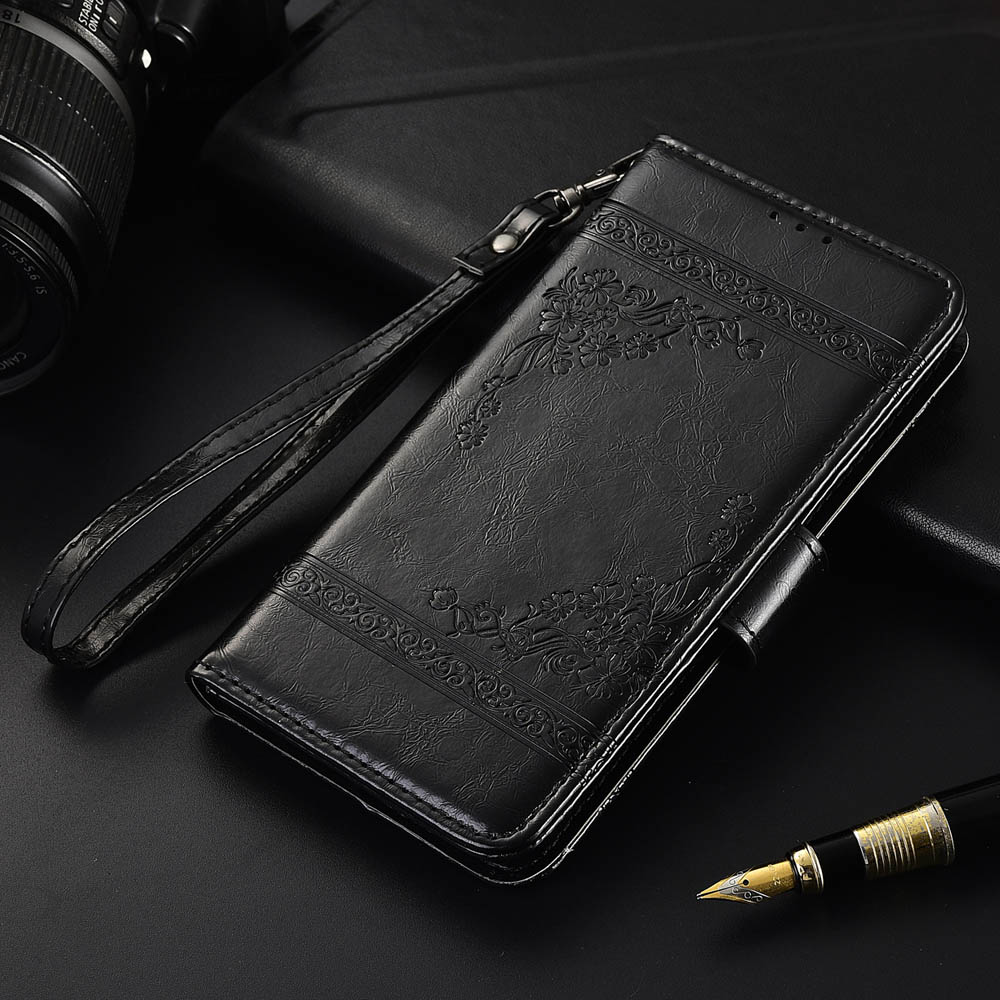 Flip Leather Case Voor Huawei Honor 9 S 9 S Fundas Wallet Case Honor 9 S Telefoon Case Honor9S Terug cover: oil black