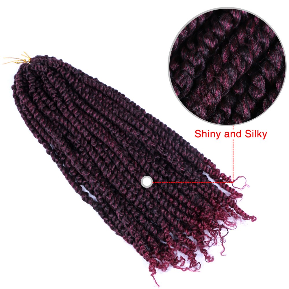 Passion Twist Hair Crochet Braids Ombre Pre looped Fluffy Twists Braiding Synthetic Crotchet Braids Hair Extensions