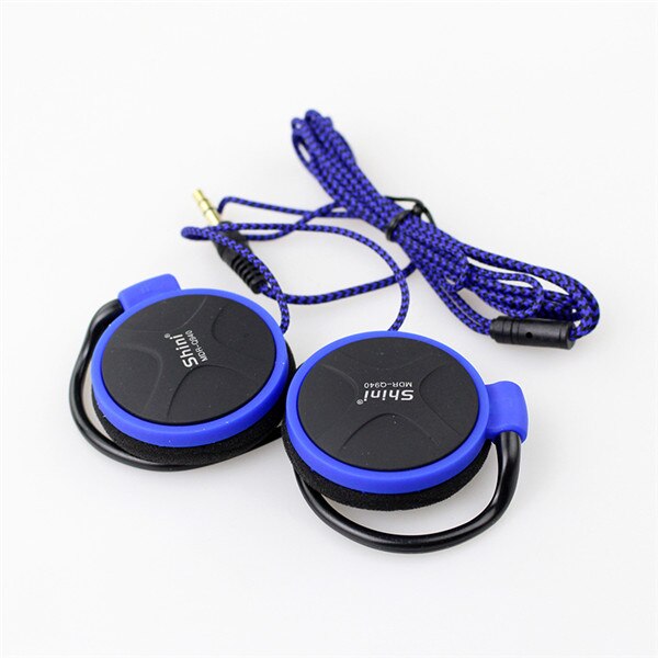 Shini-auriculares Q940 con conector tipo C, cascos deportivos de 3,5mm con gancho para la oreja para reproductor de música Mp3, ordenador y teléfono móvil,: Azul