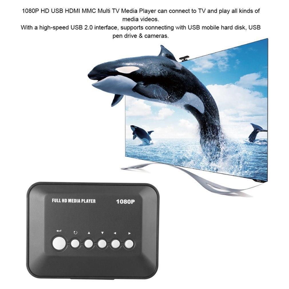 1080P Full HD SD/MMC TV Videos SD MMC RMVB MP3 Multi TV USB HDMI Media Player with Remote Control