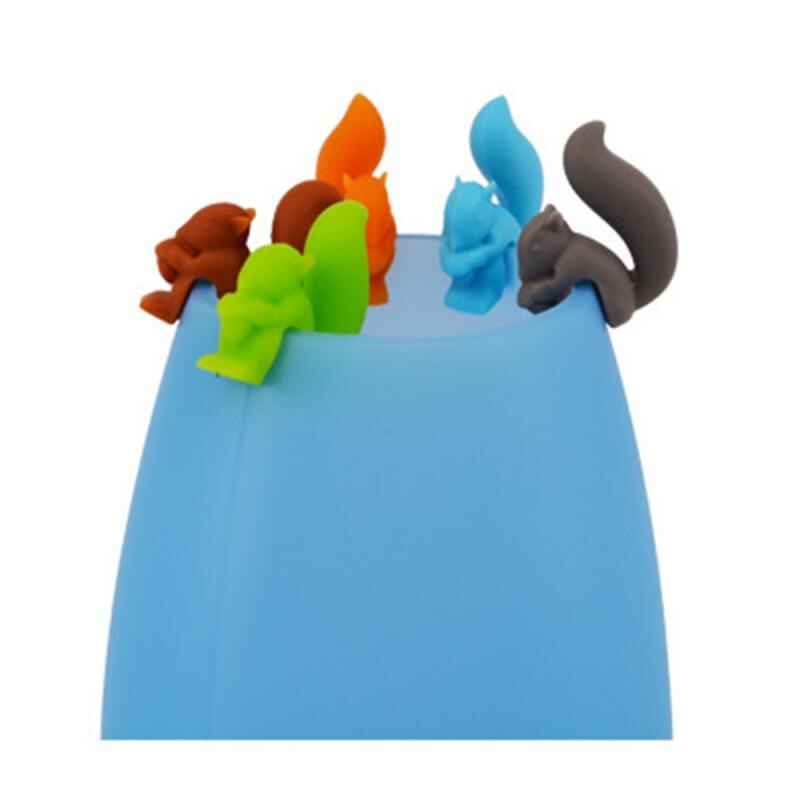 1/5pcs Cute Squirrel Shape Tea Bag Hanging Tea Infuser Cup Clip Colorful Recognizer Tea Bag Recognizer Party Supplies Barware
