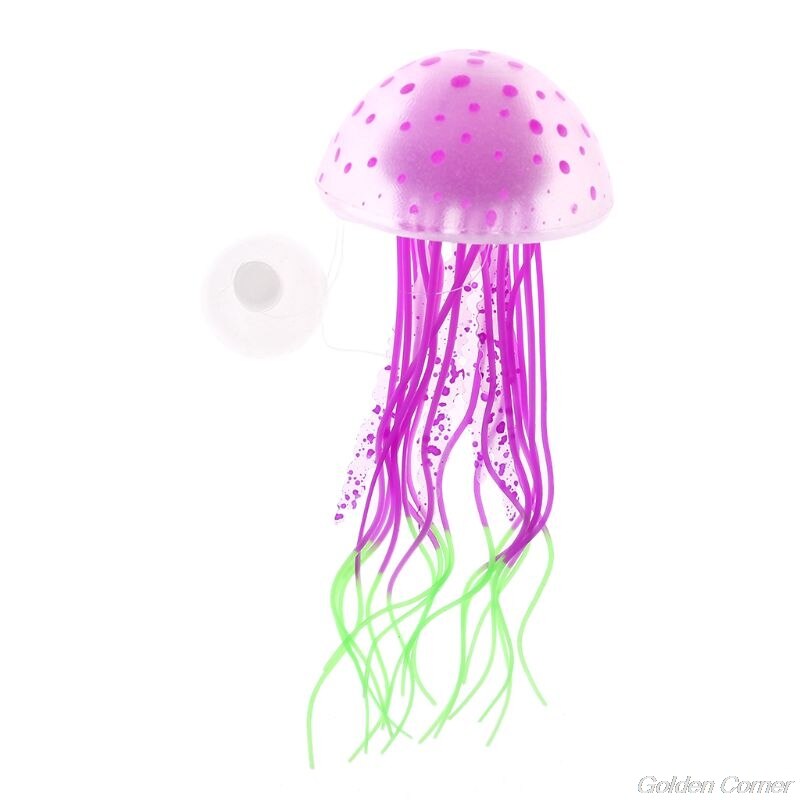 Decoração para aquário, fluorescente, água-viva, tanque de peixes, autêntico, simulação, trompete, decoração d10 20, dropshipping