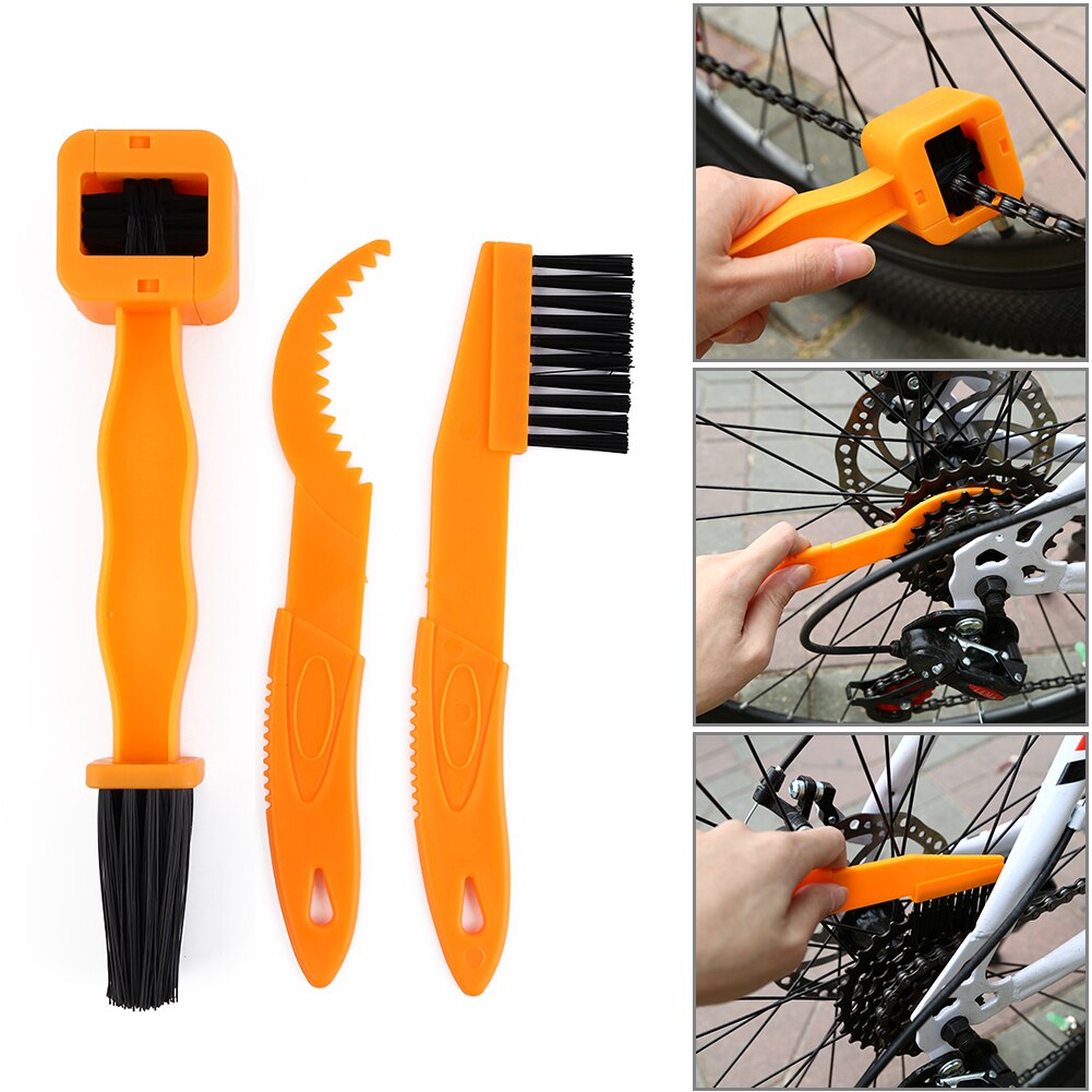 3pcs Bicycle Chain Cleaner Kit Scrubber Brushes MTB Bike Wash Cycling Cleaning Bicycle Repair Maintenance Tools Bike Accessories