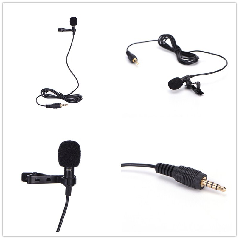 1pcs Clip-on Lavalier Microphone 3.5mm Mini Wired Condenser Microphone For Smartphones Laptop Micro