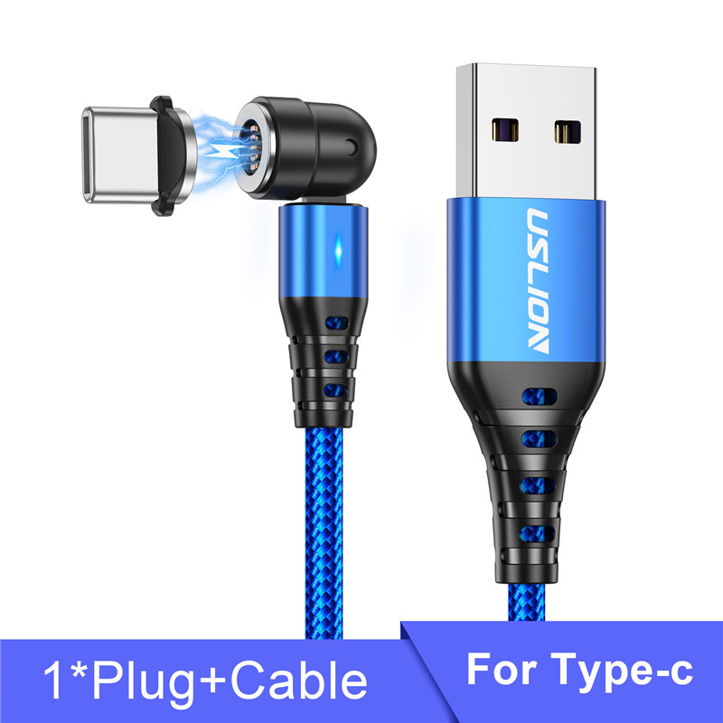 Kabel magnetyczny 5A Obrót o 540 stopni Kabel do szybkiego ładowania typu C Kabel do ładowania magnetycznego Micro USB Przewód do transmisji danych telefonu do iphone'a Xiaomi Samsung: Khaki / 0.75 m