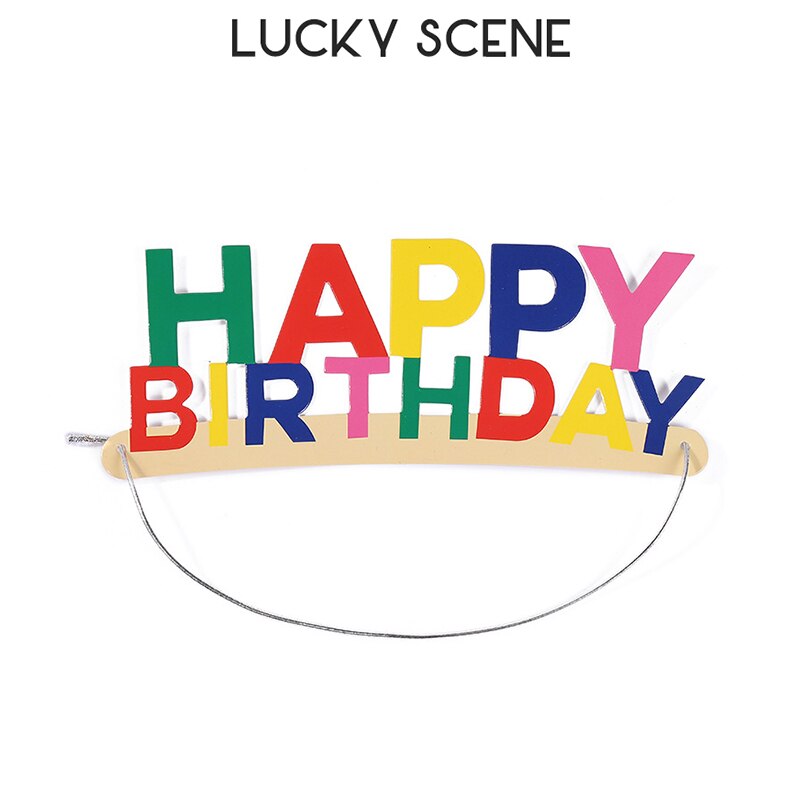 Diademas de papel de feliz cumpleaños para niña, adornos para el pelo, accesorios de decoración para Tartas, suministros para fiestas, S01384
