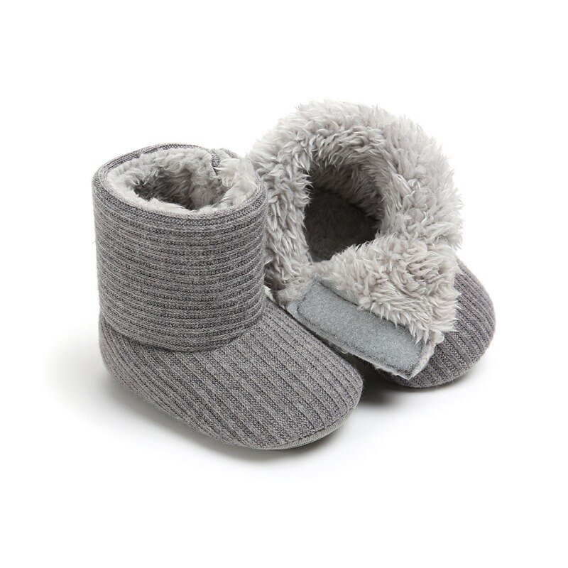 Lente Herfst Winter Pasgeboren Baby Boy Girl Gebreide Schoenen Effen Snowboots Warme Bont Crib Schoenen Soft Sole Prewalker