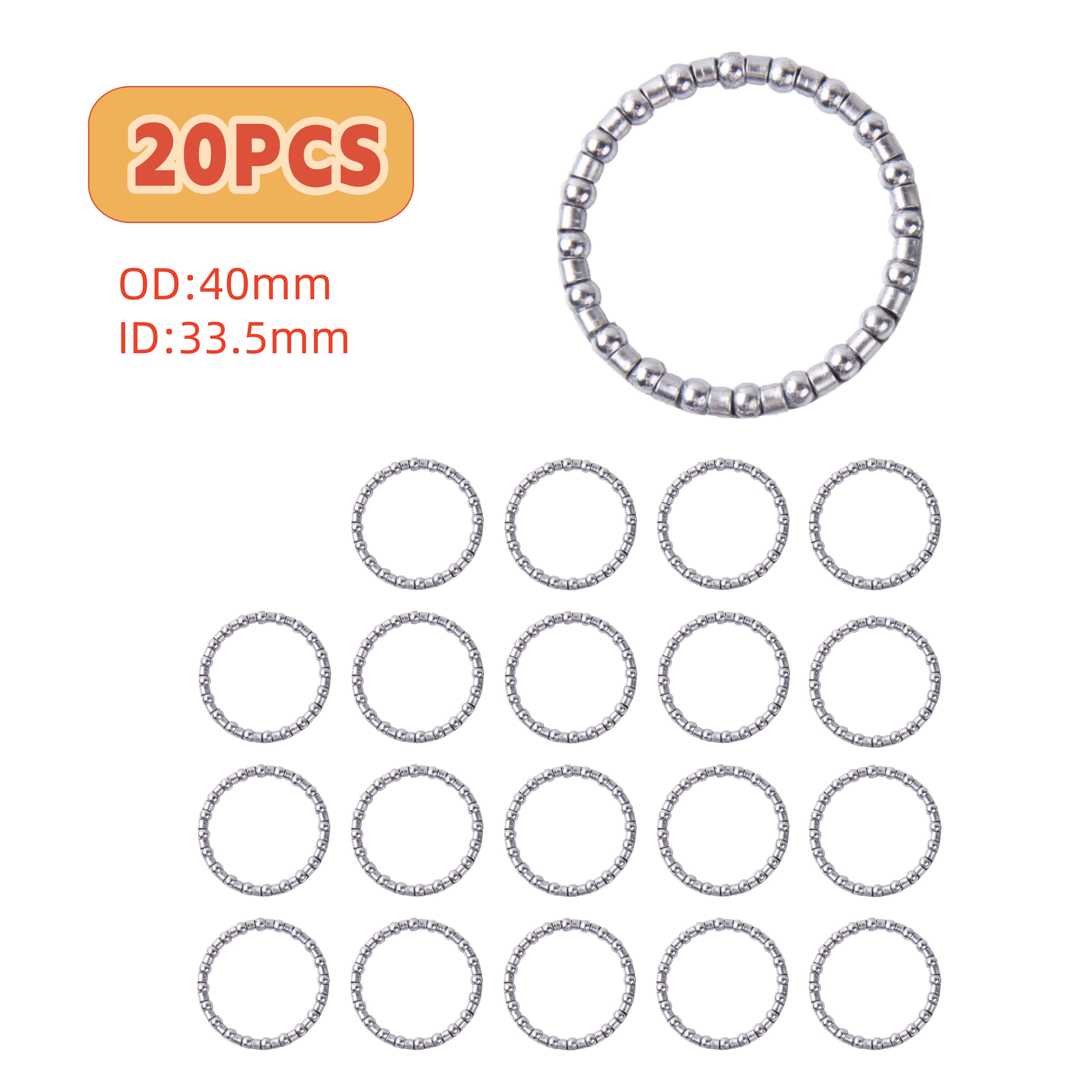 Rodamientos para auriculares de bicicleta para dirección suave, 5/32" x 20 bolas, piezas de reparación de bicicletas, rodamientos de bolas de bicicleta para bicicletas de montaña: Negro