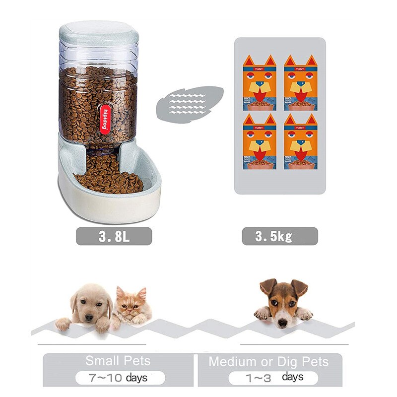 suministros para perros comedero perro perros Alimentador de mascotas para el cuidado de mascotas, alimentador de gran capacidad de 3,8 l, suministro automático de agua potable para mascotas, para el hogar
