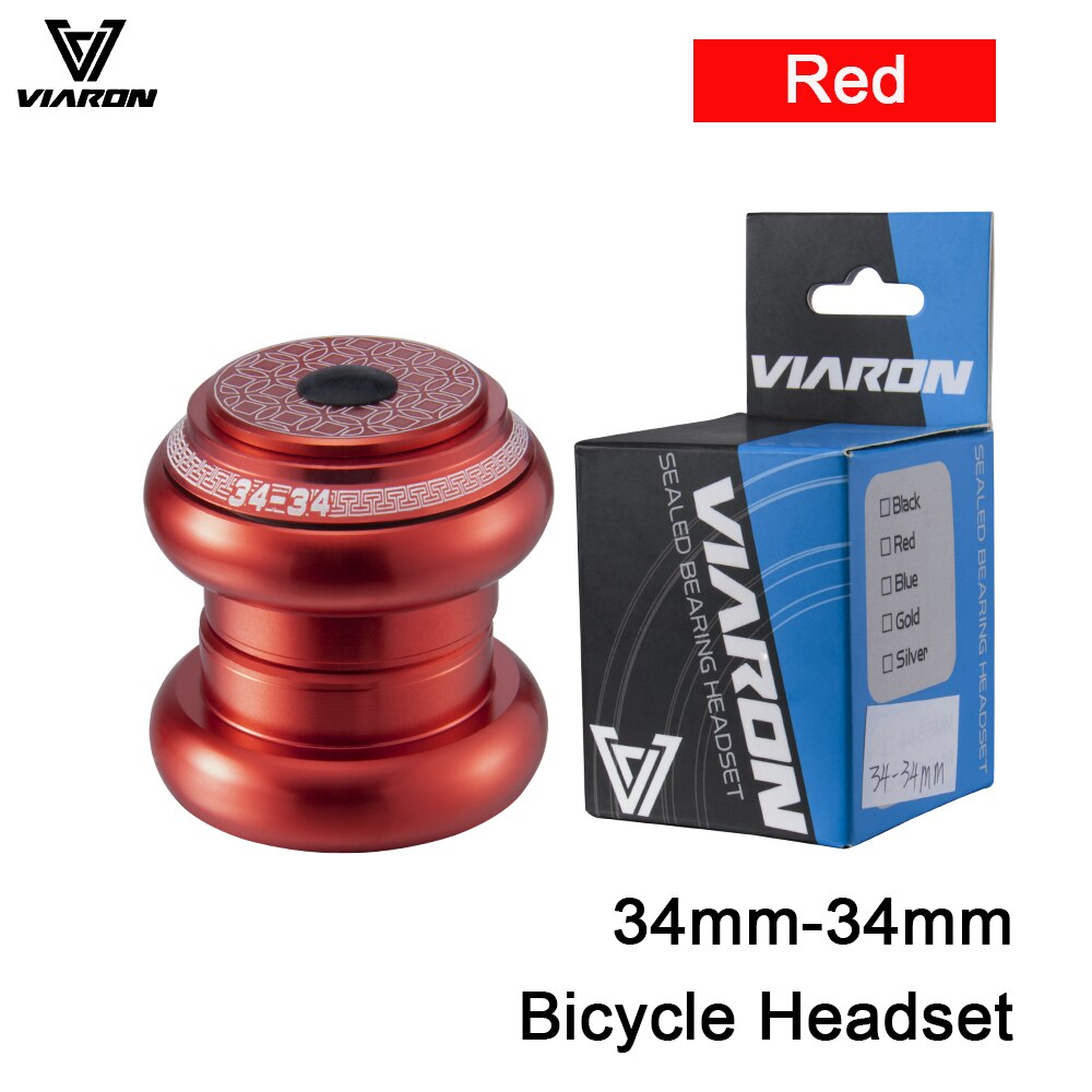 VIARON Fahrrad Headset 42mm 52mm CNC 1 1/8 &quot;-1 1/2&quot; MTB Lagerbier Gerade Verjüngt Rohr gabel Spalte Lenk Integrierte System: rot 34mm-34mm