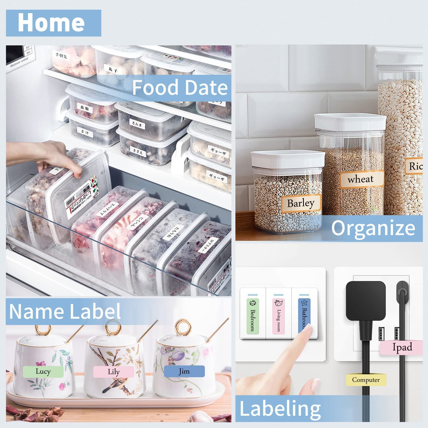 NIIMBOT D11 Label Maker Tape Name Bubble Address Waterproof Labels Sticker for Daycare Kids Bottles Mason Jars Spice Food