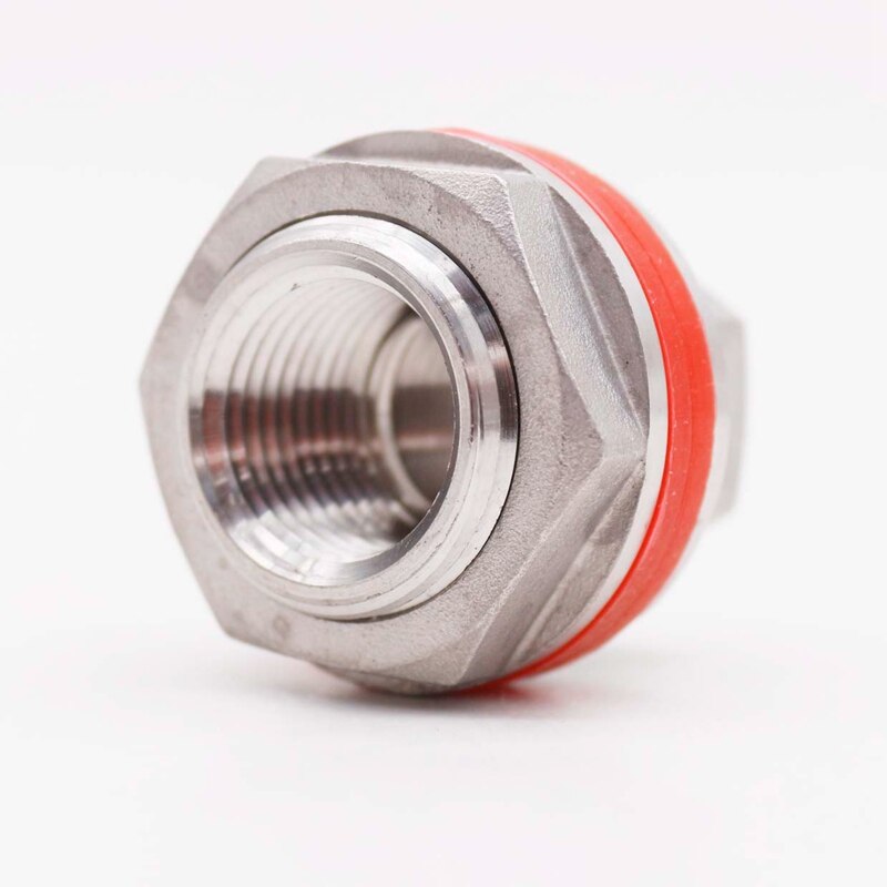 Compact Weldless Bulkhead, All Stainless Construction, High Temperature Food Grade Silicone Gasket,