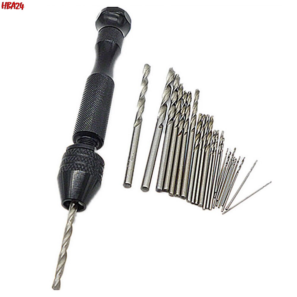 25pcs/set Micro Drill Bits Set 0.5mm~3mm (0.019"~0.118") For PCB Crafts& Jewelry High speed steel small drill