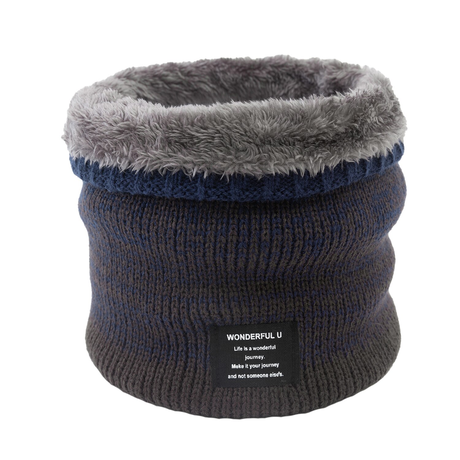 Winter Unisex Warm Knitted Ring Scarf Fleece Inside Elastic Knit Plush Scarves Men Women Thick Warmers Cotton Snood Neck Ring: 8