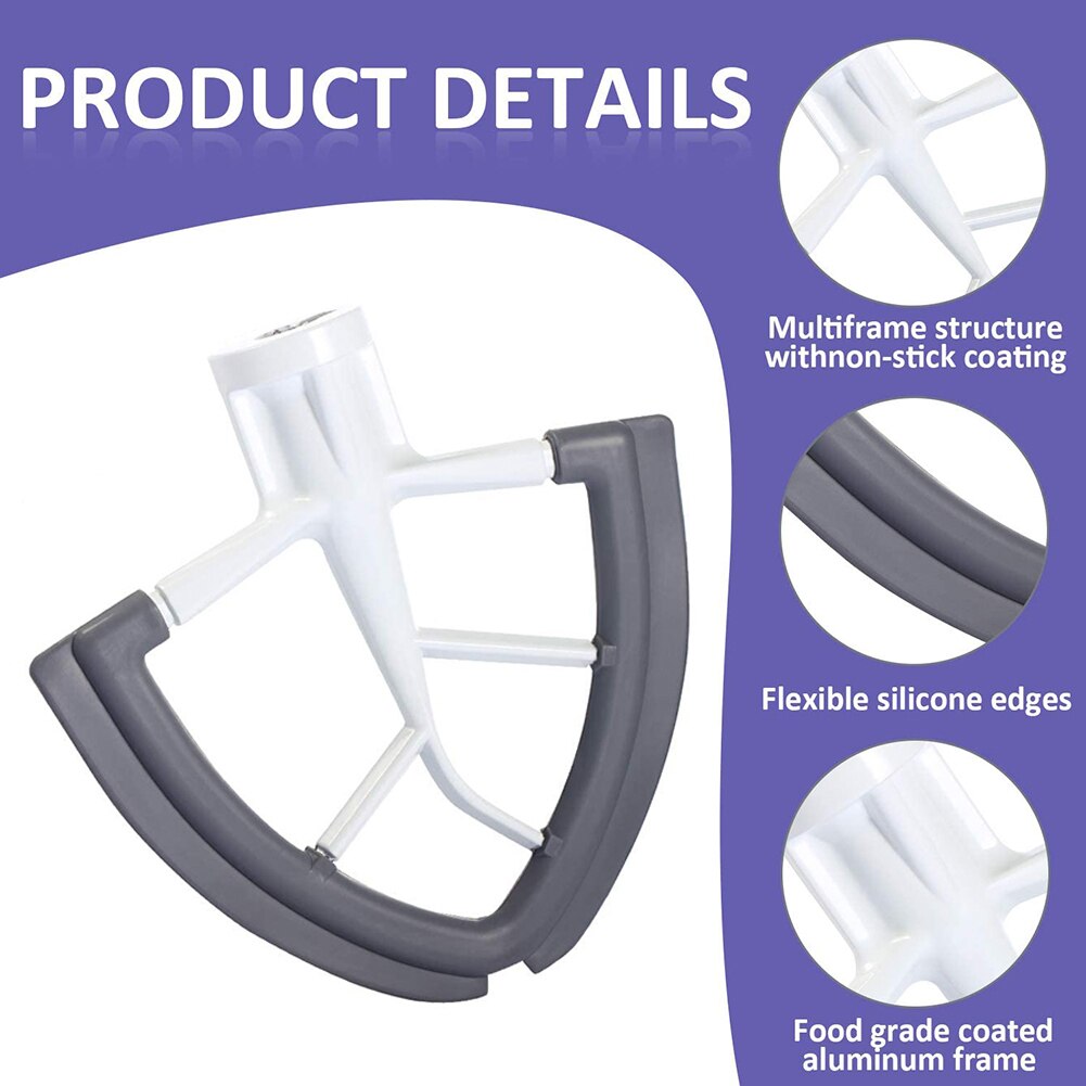 Flex Edge Beater 4.5-/5-Quart For KitchenAid Tilt-Head Stand Mixer Wing Shape Flat Beater Mixer Blade With Bowl Scraper CSV