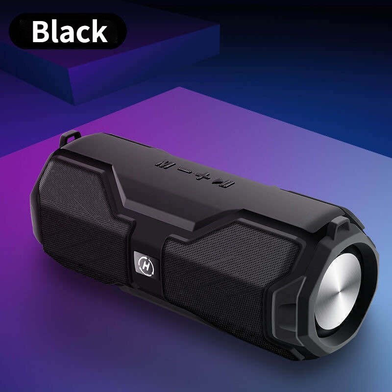 Outdoor Draadloze Bluetooth Speaker Tf Card Fm Radio 20W Subwoofer Draagbare Luidsprekers Met Subwoofer Bass Audio Video Consument: Black