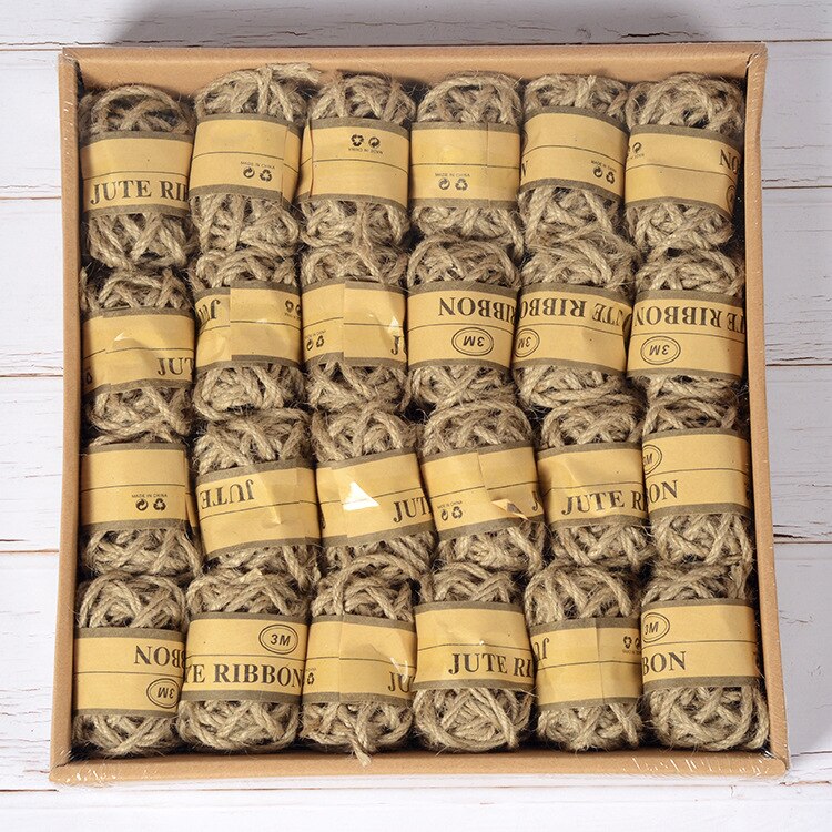 24Pcs Natuurlijke Jute Twine String Roll Voor Kunstwerken Diy Ambachten Cadeaupapier: 3meters burlap B