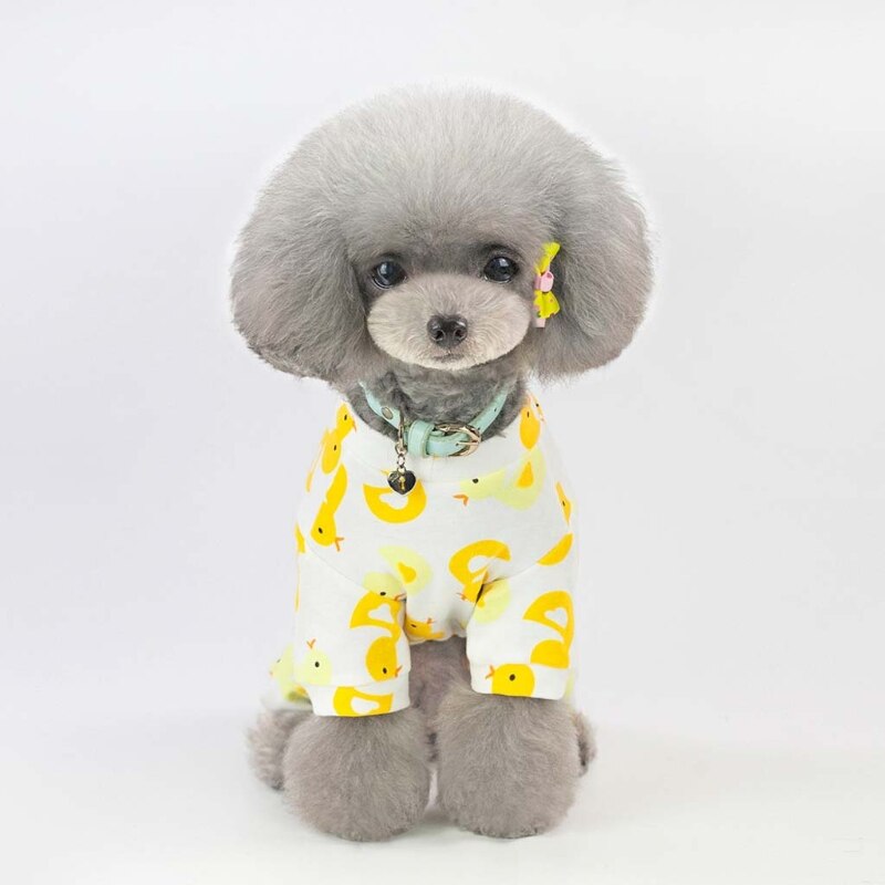All Seasons Cartoon Print Dog Pajamas Soft Comfortable Puppy Dog Jumpsuit Cute Patterns Pet Rompers Home Wear Pajamas