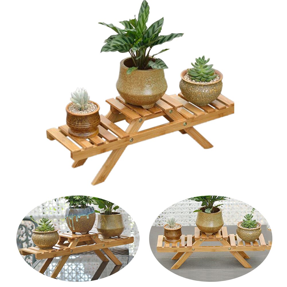 Multilayer Flower Shelf Outdoor Pot Rack Living Room Display Stand Bamboo Garden Home Decor Holder Table Planter Plant Indoor
