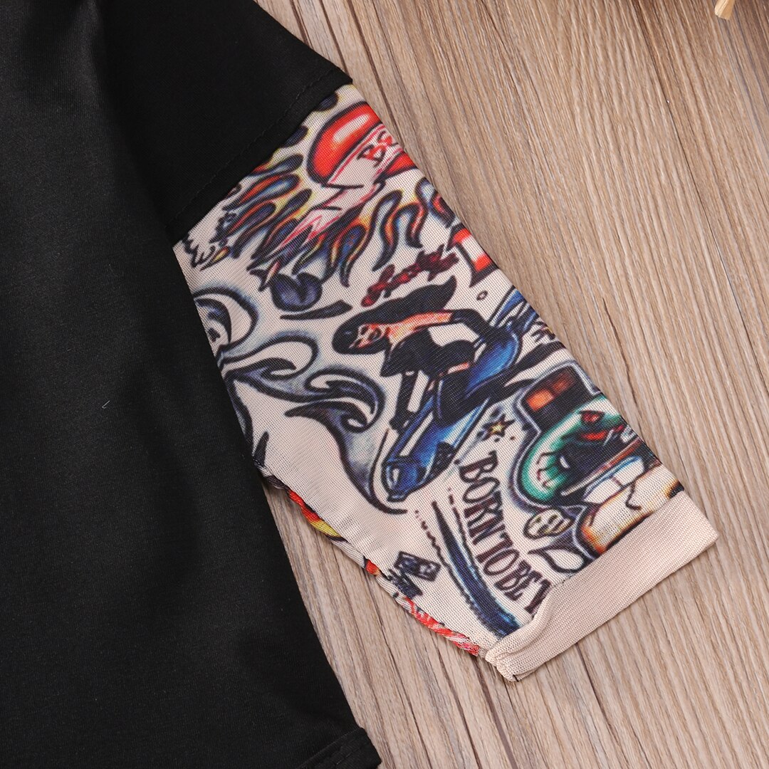 Newborn Toddler Kids Baby Boy Romper Jumpsuit Little Boys Rompers Long sleeve Tattoo printing Baby girl boys clothing Outfits