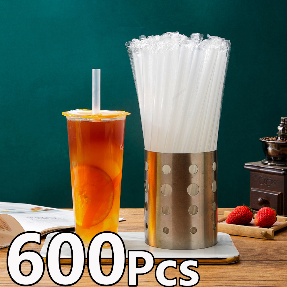 Pajitas para batidos Jumbo blancas, pajitas grandes para beber, té de burbujas, batido, pajitas para té de la leche, , boda, Bar, accesorio para el hogar, 100-600 piezas