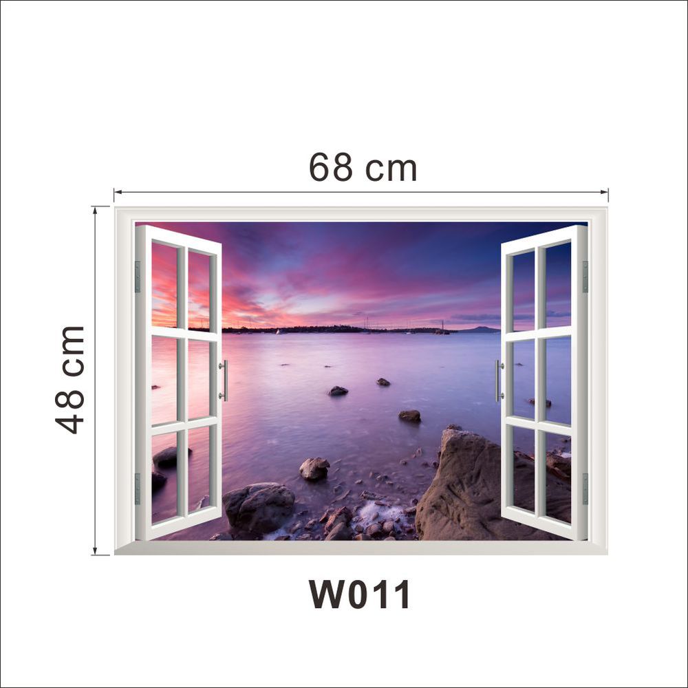 Smuk himmel tropisk hav 3d vinduesudsigt blåt hav boligindretning wallsticker landskab stue kontor mærkater klistermærker: Hm0 w 011