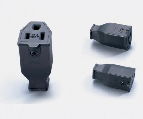 US AC Power Industrial Plug 15A 125V Male and Female Removable Wiring Plug Socket Convertor: female