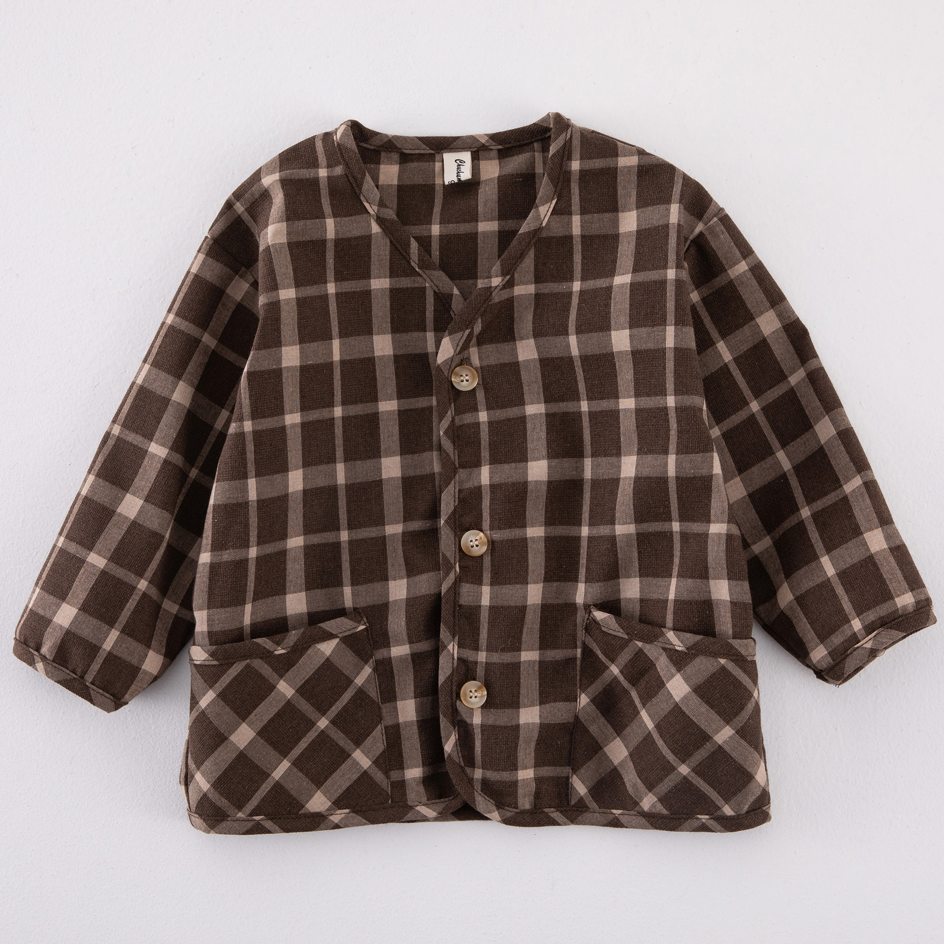 Frühling herbst freundlicher baumwolle leinen Plaid jacken jungen und mädchen Koreanischen stil verlieren beiläufige mäntel freundlicher mäntel