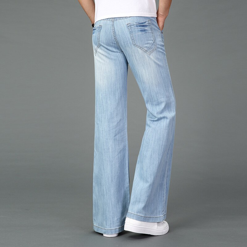Zomer Dunne Stof Mannen Casual Boot Cut Jeans Business Grote Rechte Broek Plus Size Broek: 31