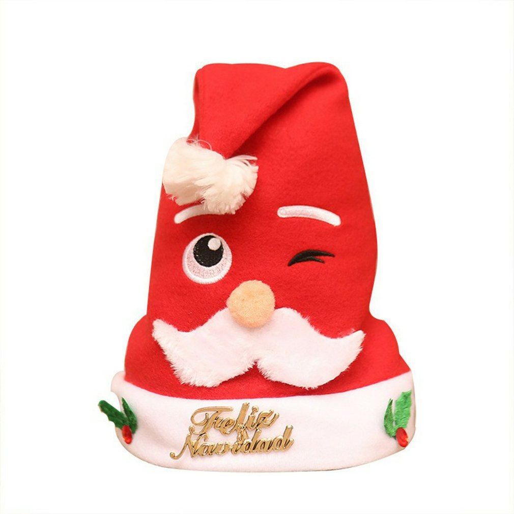 Kerst Kerstman Gezicht Cap Cosplay Comfortabele Doek Jaar Kerst Hoed Huishoudelijke Decoratie: type1