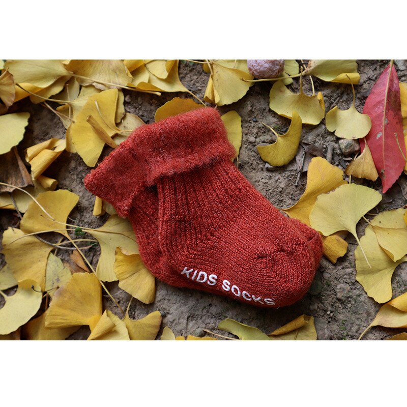 Plus Fluwelen Warme Sokken Kinderen Peuter Meisjes Sokjes Voor Kinderen Anti-Slip Vloer Sokken Jongens Sport Sokken Kerst baby Sokken: red / 1 to 3t