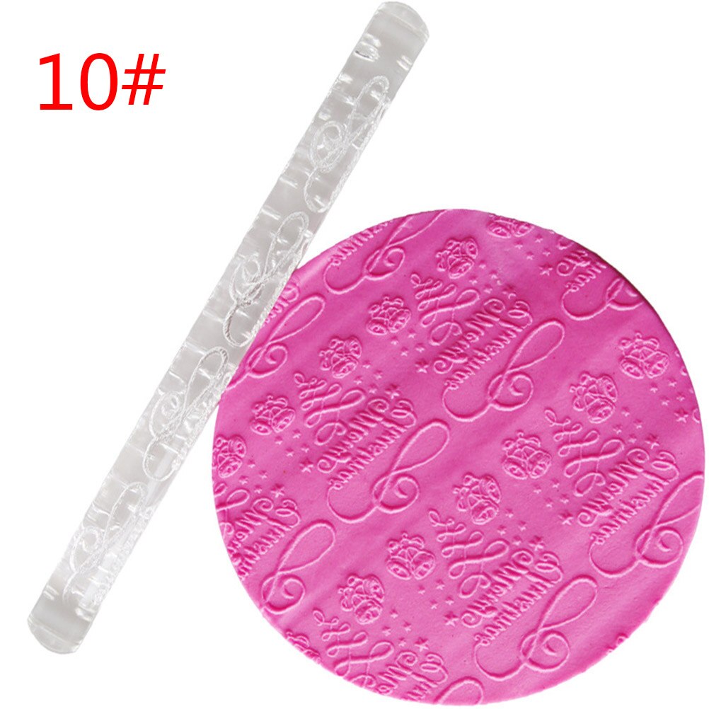 Não-stick ToolsDecorating Texturizados Embossing Pino do rolo Fondant Rolo Bolo Bakeware Pastelaria Ferramentas Copo Pino do rolo Superior