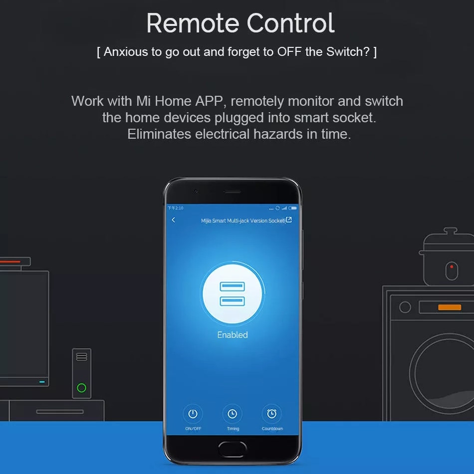 Xiaomi Mijia Smart Socket Bluetooth Gateway Edition Dual USB Smart WIFI Socket Power Adapter Mijia Smart Home Device