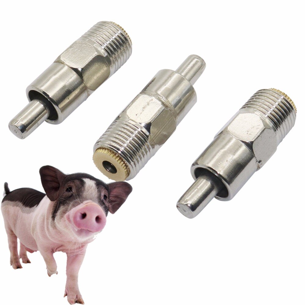 1Pcs 1/2" Thread Pig Hog Steel Automatic Waterer Drinking Fountains Nipple Drinker Livestock Supplies