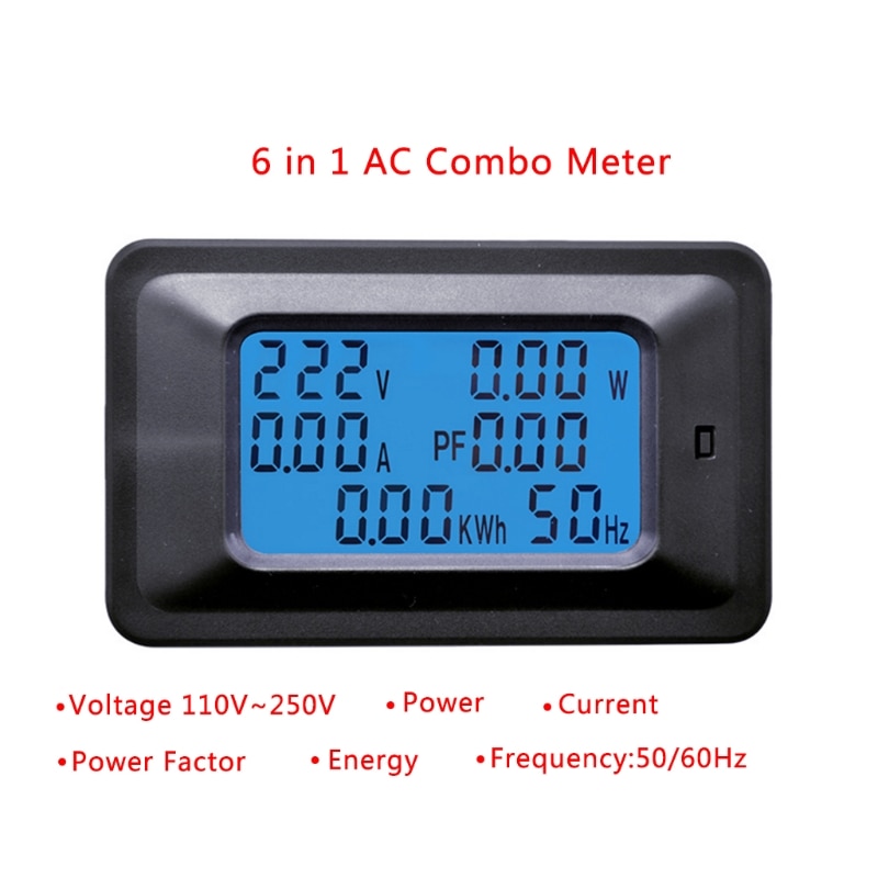20/100a ac lcd digitalt panel power watt meter monitor spænding kwh voltmeter amperemeter