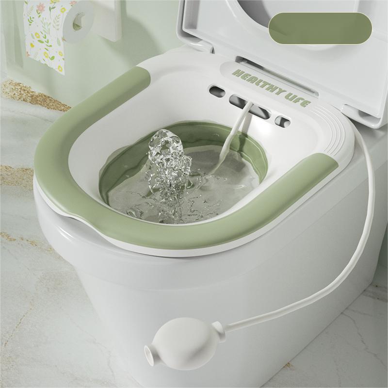Opvouwbaar toilet Zitbad Zwangere vrouwen Speciale wastafel Bad Inweken voor zwangere vrouwen Aambei Patiëntverzorgingsbak: green