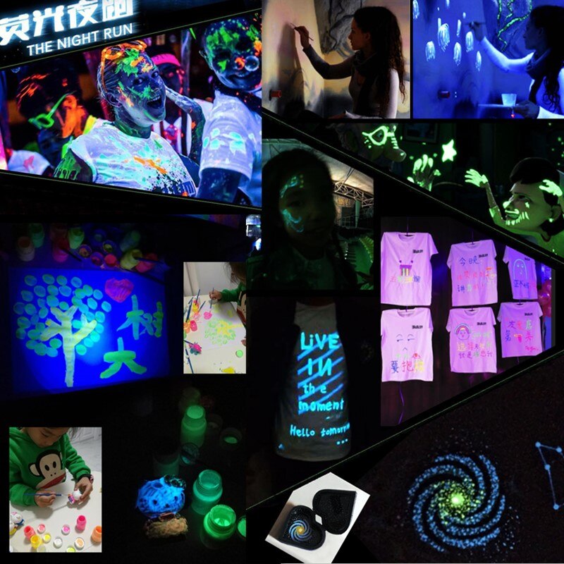 Partículas de Luz Súper fluorescentes de colores, pigmento brillante, arena brillante que brilla en la arena oscura, 2 uds.