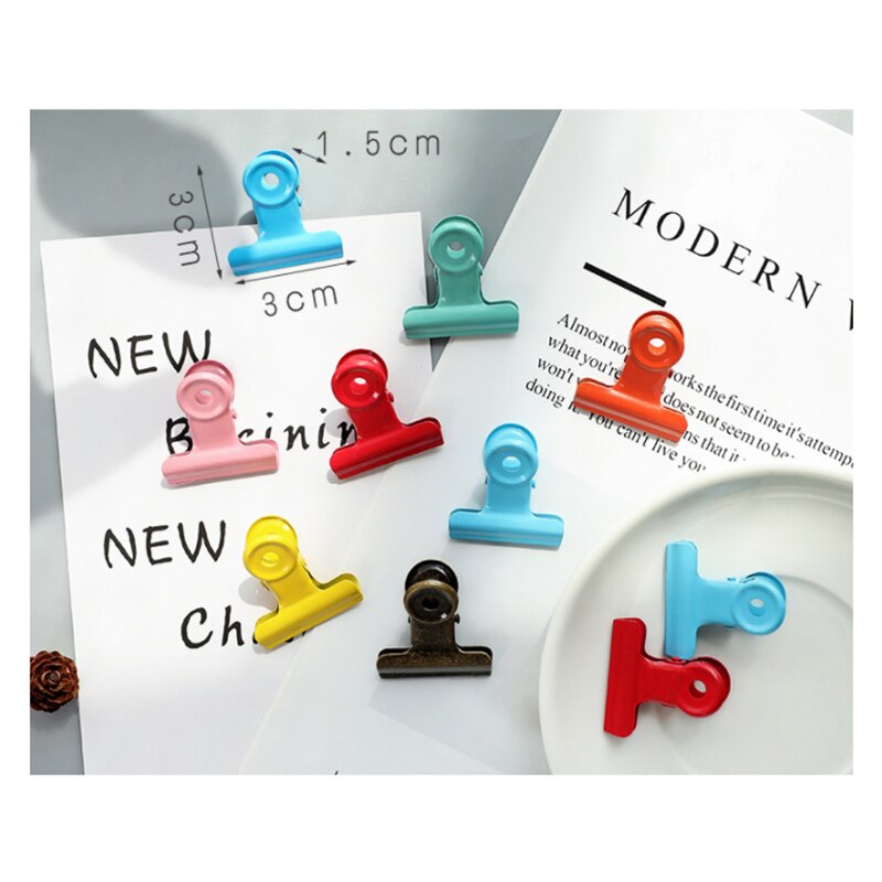 1 pc kleurrijke clips ronde metalen klem clips voor het inbinden van bestanden school kantoorbenodigdheden schrijfwaren bullet stippel dagboek