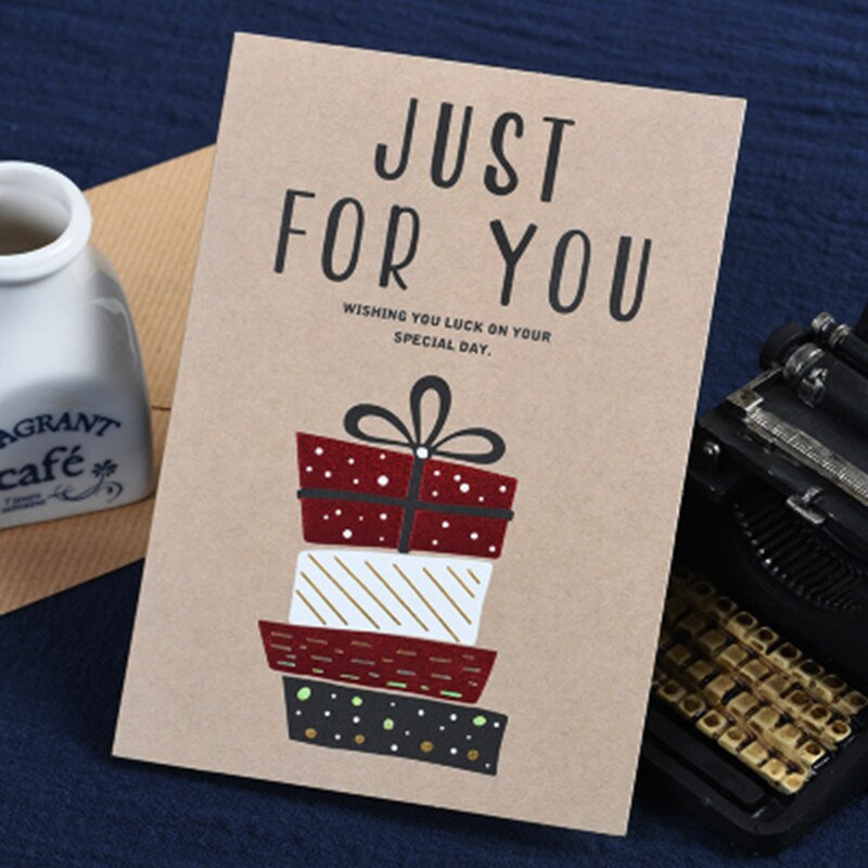 Vintage Birthday Cards Business Kraft Happy Birthday Greeting Cards Message Cards Party