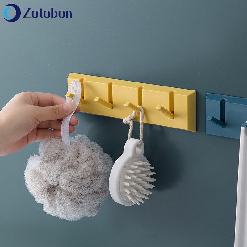 Zotobon Duurzaam 4 Haken Non-Punch Plakken Haken Badkamer Keuken Rekken Muur Deuren Achter Haken Kapstokken Woonaccessoires m367
