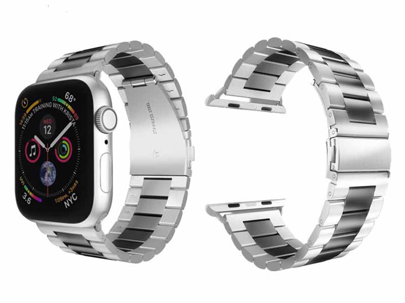 Apple montre bracelet acier inoxydable bracelet iWatch bracelet métal rose 38 40 42 44 sangle boucle apple série 4 3 2 1: white / 42mmor44mm