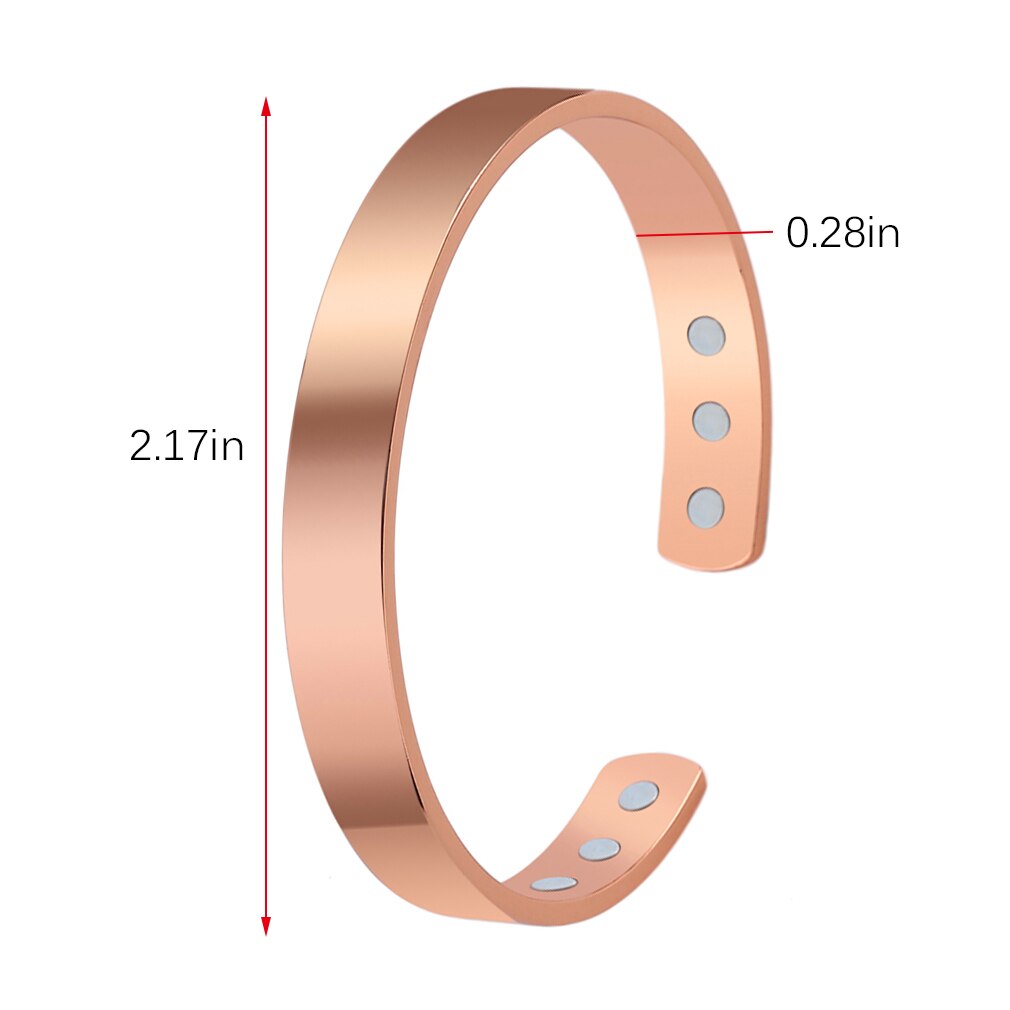 Unisex Magnetische Puur Koperen Energie Magnetische Gezonde Zorg Armbanden Armband Gezonde Sieraden Fitness Gold Kleur Mannen Vrouwen Bangle