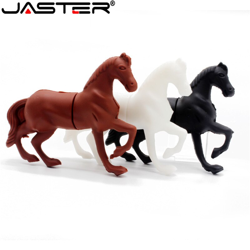 Jaster hvid hest stil usb flash-drev smuk tegneserie pendrives 8gb 32gb 64gb søde dyr memory stick 4gb 16gb pendriver