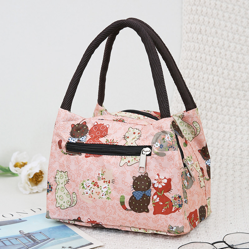 Reusable Lunch Bag For Women Large Capacity Oxford Cloth Waterproof Lunch Box Bag Office Worker Student Lunch Tote Bags